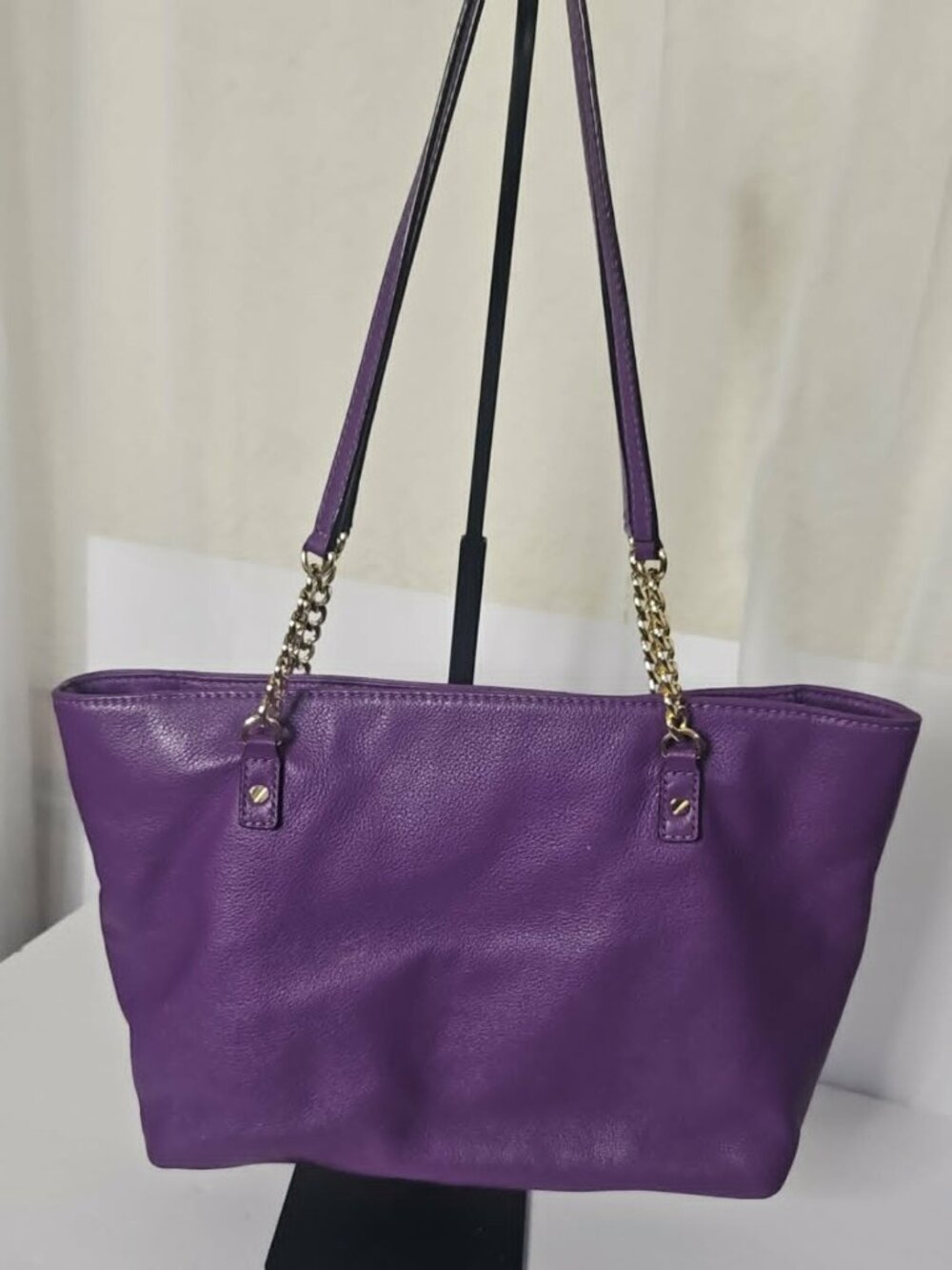 Authentic Michael Kors Purple Pebbled Leather Tote - Picture 3 of 9